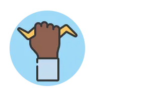 Icon of raised fist symbolizing empowerment, social justice, and community upliftment by V V Charitable Trust.
